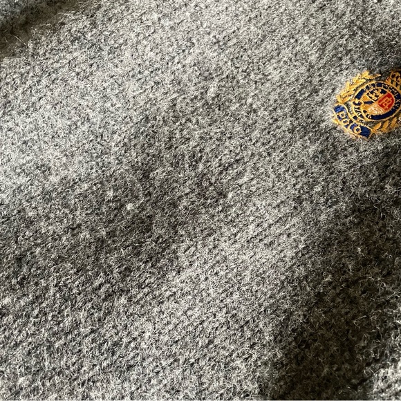 Polo Ralph Lauren Vintage 90s 100% Wool Embroidered Crest Logo Sweater - Picture 3 of 4